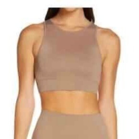 SKIMS Other - SKIMS Stretch Rib High‎ Neck Bralette NEW Desert 2X/3X